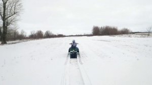 Снегоход Тунгус 500 по мокрому снегу. 29.02.2020.