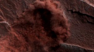 Момент обрушения лавины льда и пыли на Марсе / Орбитальный зонд "MRO"