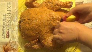 Ароматная курица с яблоками и айвой, запеченная в духовке/Fragrant chicken with apples and quince