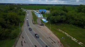 Понтонный мост через реку Оку 4K