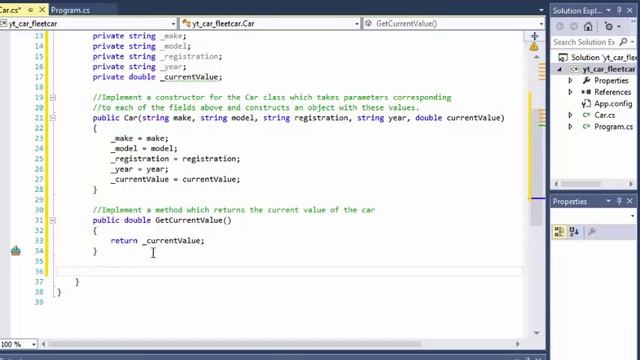 C# Programming Challenge: OOP Principles Part 1 - Creating Car Class, Fields and Methods смотреть онлайн