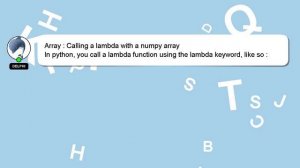 Array : Calling a lambda with a numpy array