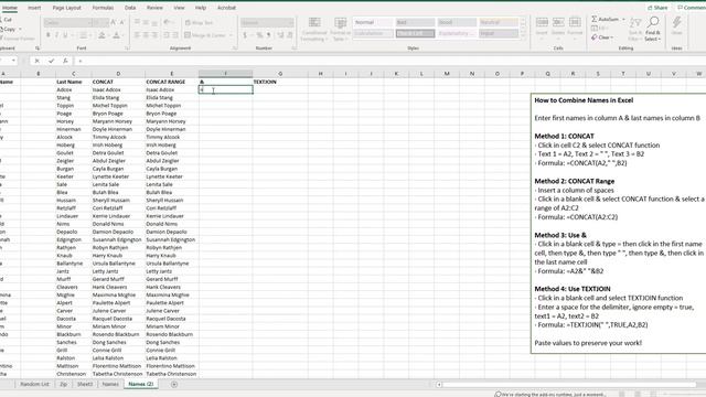 4 Ways to Combine Names or Text in Excel смотреть онлайн