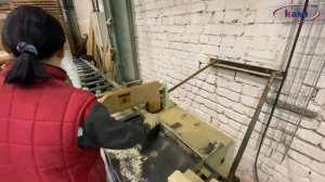 Торцовочный станок EcoWood ТК 400Т. Показательный процесс торцовки брусков на станке Эковуд