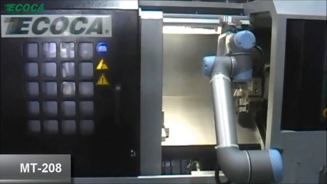 Подача деталей роботом на станок Ecoca MT 208 смотреть онлайн