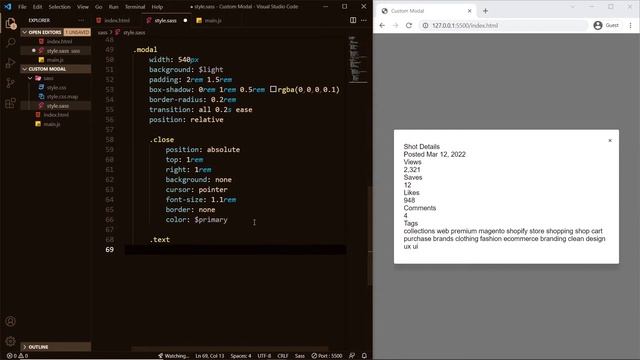 Create Custom Modal in HTML, CSS, JS | Custom Modal With Animation | SASS | JS смотреть онлайн