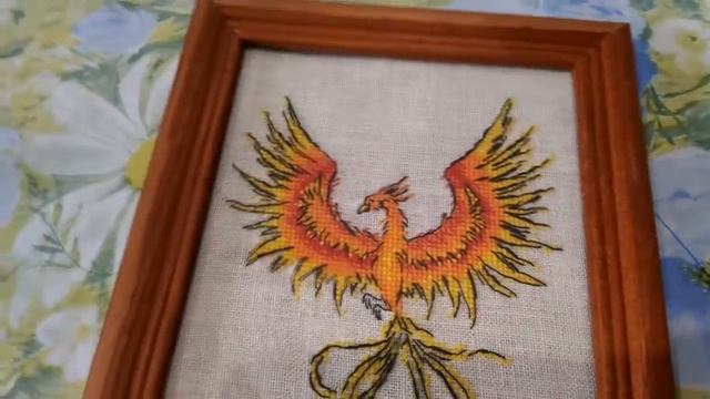 Вышивка крестиком на льне. Проект карма. Феникс. смотреть онлайн
