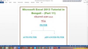 Microsoft Excel 2013 Tutorial in Bengali – (Part 11) - FILTER