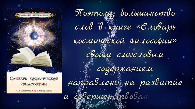 КНИГА. СЛОВАРЬ КОСМИЧЕСКОЙ ФИЛОСОФИИ. СЕКЛИТОВА Л.А. СТРЕЛЬНИКОВА Л.Л.