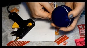 Как обтянуть тканью пластиковый новогодний шар/ How to wrap a plastic Christmas ball