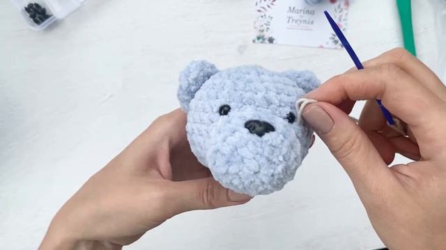 Часть2. Погремушка из плюшевой пряжи, погремушка крючком