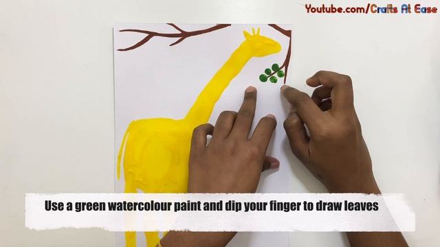 How to make Hand Painting for Beginners | Easy Finger Painting | Giraffe Painting | Crafts At Ease смотреть онлайн