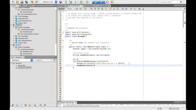 Belajar Pemrograman Java 6: ARRAY 1 Dimensi dan ARRAY LIST | Tutorial ...