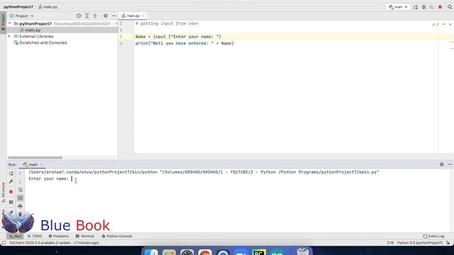 Python Programming: Tutorial 9: Getting input from the user