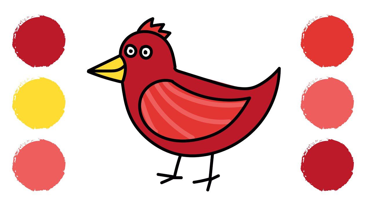 Как нарисовать ПТИЧКУ / Раскраска ПТИЧКА / How to draw a BIRD / Coloring BIRD / Краски раскраски смотреть онлайн