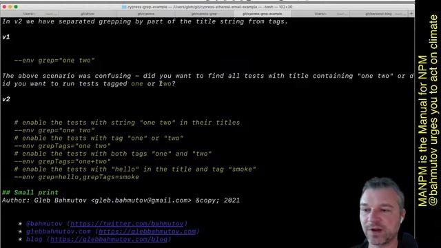 Using manpm utility to quickly lookup NPM module README section смотреть онлайн