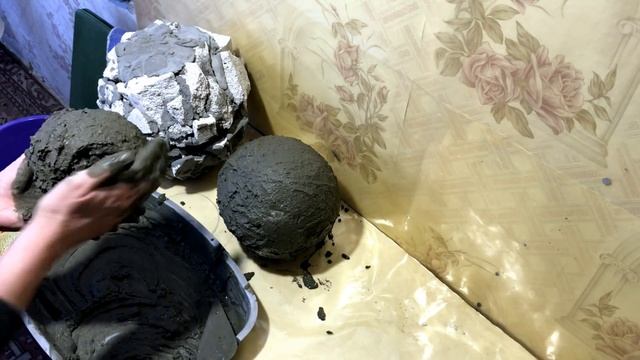 DIY Декоративные шары из обломков газоблока и цемента, для сада смотреть онлайн