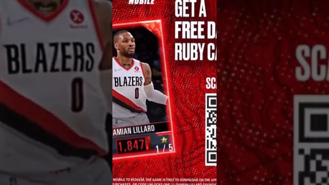 Damian Lillard Locker code for NBA 2K Mobile