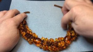 Два колье из янтаря. Бусы из малахита. Переделка украшений для Ирины из Ставрополя. Часть 2.