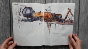 Листаю скетчбук:)) Sketchbook tour. Hahnemuhle Bamboo.