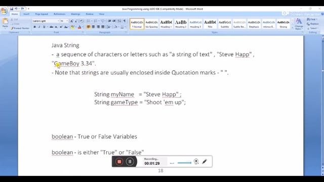 Lesson C: Java Statement, Variable, Datatype