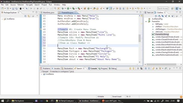 30 Java AWT - CheckboxMenuItem and Separator смотреть онлайн