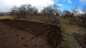 Сеем кукурузу сеялкой семирядной. Конь - мотоблок.We sow corn with a seven-row seeder. Motoblock.