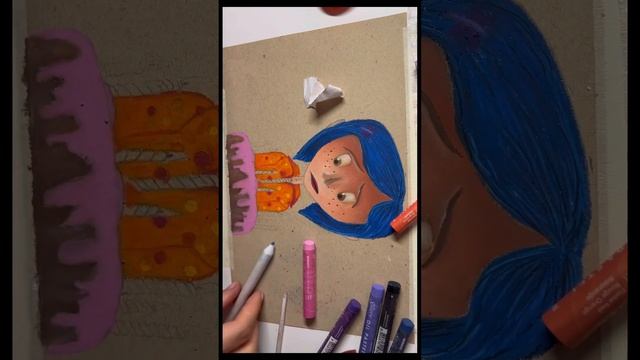 Coraline part.2 painting with oil pastel?