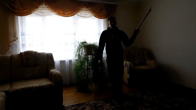 Упражнения с посохом  шестом , ушу кунг-фу !Самоучка,видео!