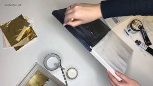 Абстрактная картина с поталью. Бесплатный онлайн урок по акриловой живописи.