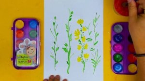 Как нарисовать ЦВЕТЫ акварелью для детей