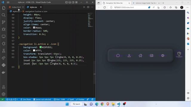 Animated Navigation Menu Bar Using HTML CSS & JS | UI/UX Design