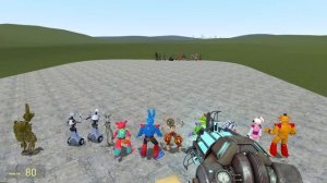 ALL GLAMROCK ANIMATRONICS VS ALL SHATTERED ANIMATRONICS In Garry's Mod! (Five Nights at Freddy's SB