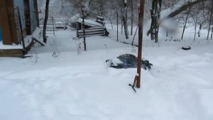 скутер с лыжей + танк vs снег