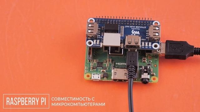 Waveshare Ethernet / USB HAT — дополнительные порты для миниатюрных плат Raspberry Pi Zero и Model