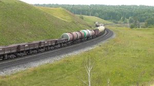 Тепловоз 2ТЭ10М-3134 с грузовым поездом на перегоне Зай - Байрякино