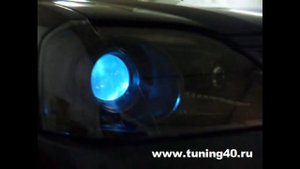 Тюнинг оптики Рено Логан, установка би-линз