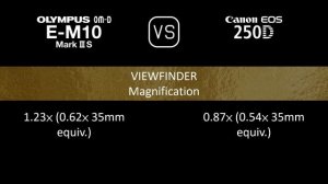 Olympus OM-D E-M10 Mark III S vs. Canon EOS 250D: A Comparison of Specifications