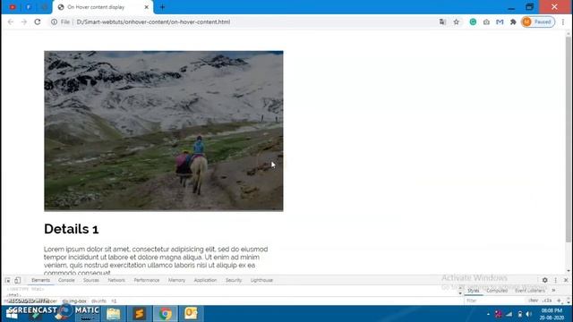 Best Effective Hover On Image Showing Text | How To Show Text On Hover Image | Smart Webtuts | 2020