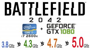 Battlefield 2042 Core i7 2600k 3.8 ГГц vs 4.3 ГГц vs 4.7 ГГц vs 5.0 ГГц