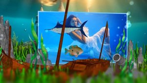 На дне морском. Бесплатный проект для Blufftitler.