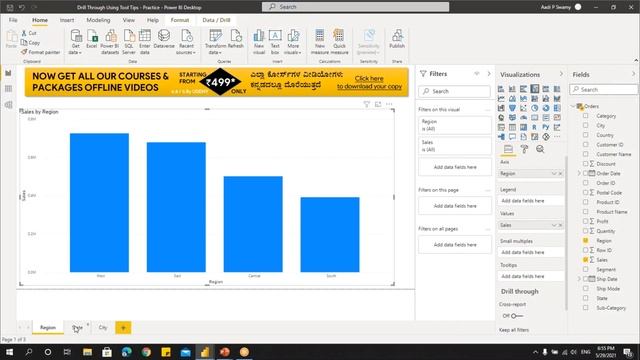 DRILL THROUGH, DRILL UP, DRILL DOWN USING TOOL TIPS - ENGLISH | POWER BI TIPS AND TRICKS