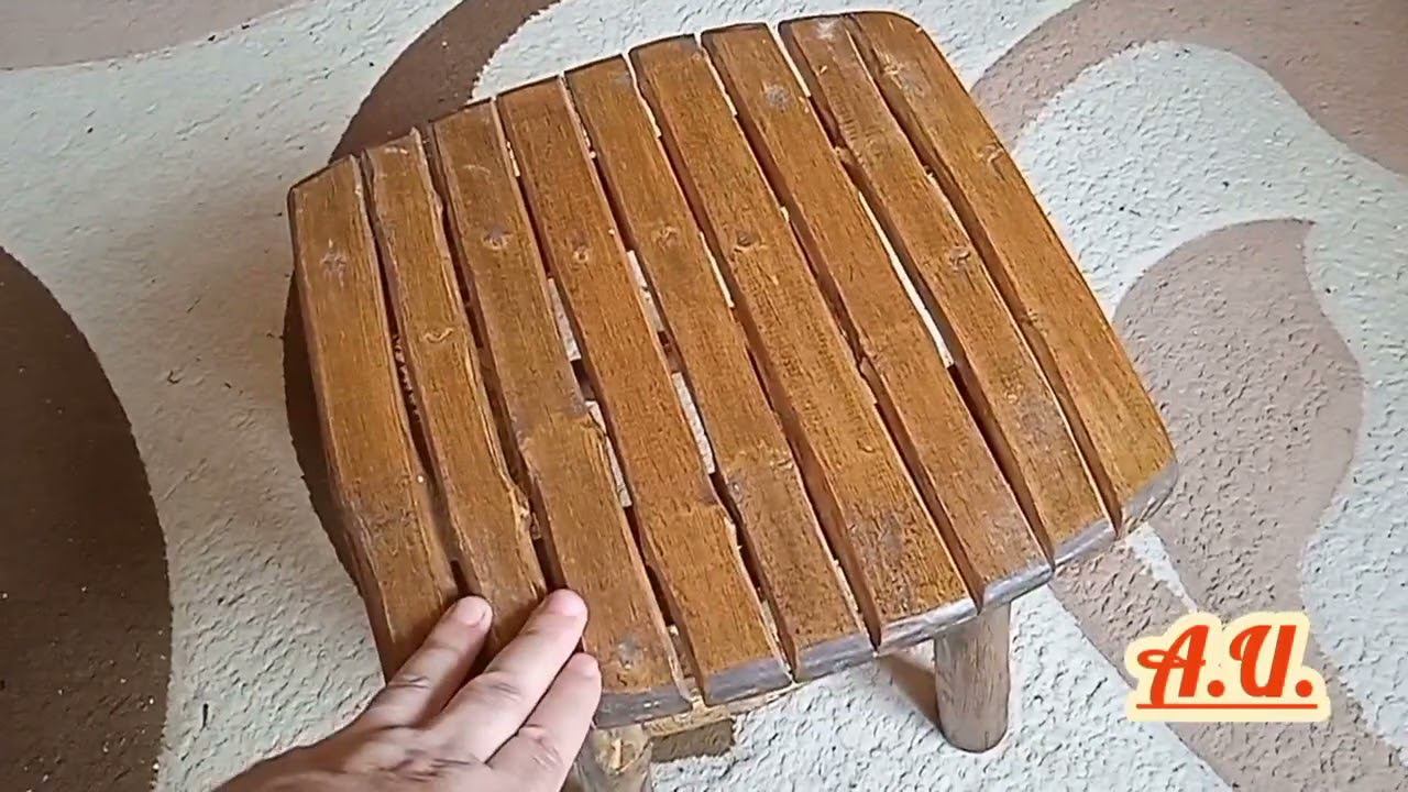 Табурет из жердей. Нет трещин. смотреть онлайн