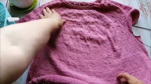 №226 ?ВязоVLOG одного процесса  ?Кофточка с круглой кокеткой  #топ_спицами  #вязание #детскийхлопо