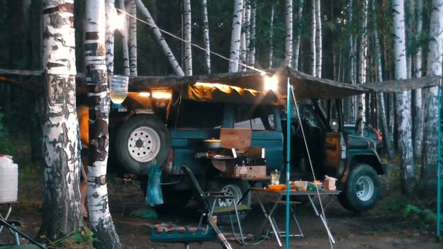 Съездили вдвоем на природу, отдых в мини кемпере, рыбалка на водоеме, асмр