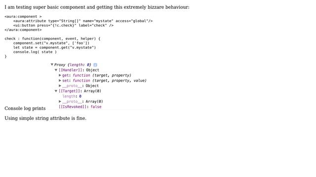 Salesforce: Lightning v40 returns Proxy object for arrays смотреть онлайн