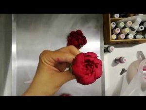 Пионы бордовые из фасолевой пасты bean paste. Запись эфира 03.06.2019