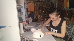 Маска оленя в технике папье-маше своими руками.