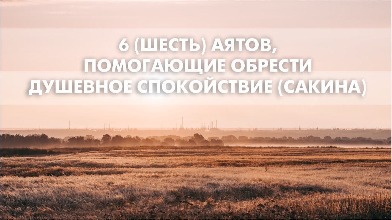 6 (шесть) аятов, помогающие обрести душевное спокойствие (сакина)