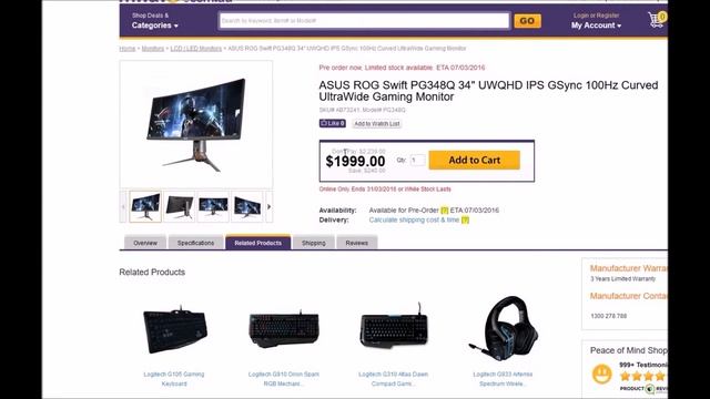 Asus finally releases ROG Swift PG348Q g sync curved monitor смотреть онлайн